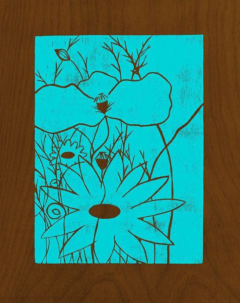 Wenge Wood Floral 1-Blue