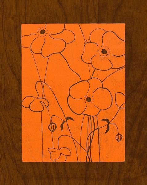 Wenge Wood Floral 4-Orange