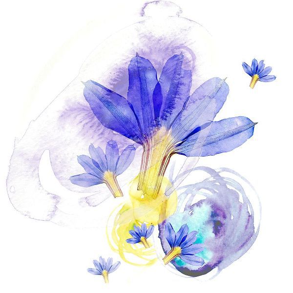Collaborative Blue Pressed Flower #8