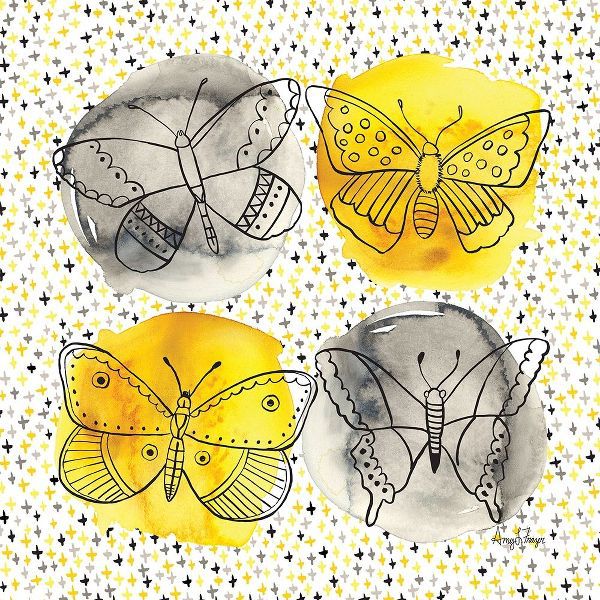 Gray and Yellow Butterflies II