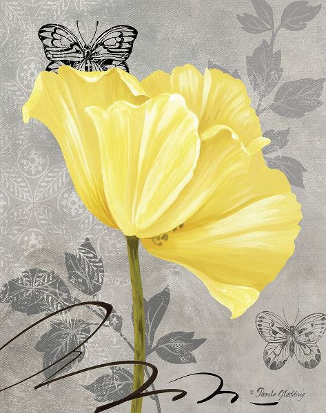 Gray and Yellow Poppies I