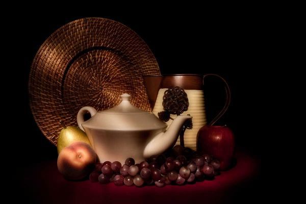 Teapot with Fruit Still Life
