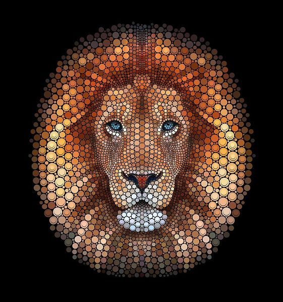 Heine, Ben 아티스트의 Lion face made of circles작품입니다.