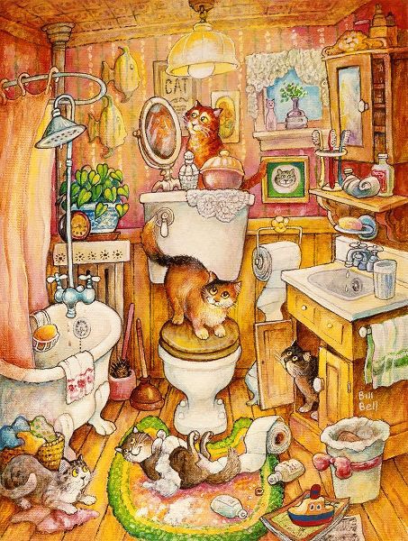 Bell, Bill 아티스트의 More Bathroom Cats작품입니다.