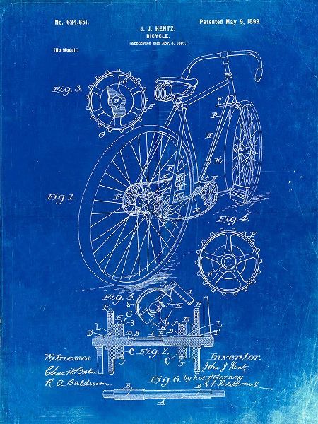 Borders, Cole 아티스트의 PP25-Faded Blueprint Eagle Quad Racing Bicycle Poster작품입니다.