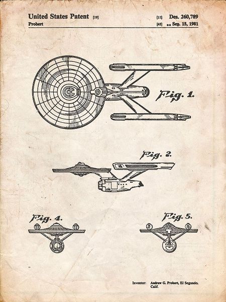Borders, Cole 아티스트의 PP56-Vintage Parchment Starship Enterprise Patent Poster작품입니다.