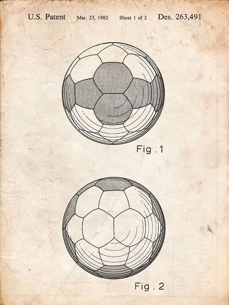 Borders, Cole 아티스트의 PP62-Vintage Parchment Leather Soccer Ball Patent Poster작품입니다.