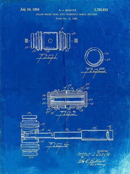 Borders, Cole 아티스트의 PP85-Faded Blueprint Gavel 1953 Patent Poster작품입니다.