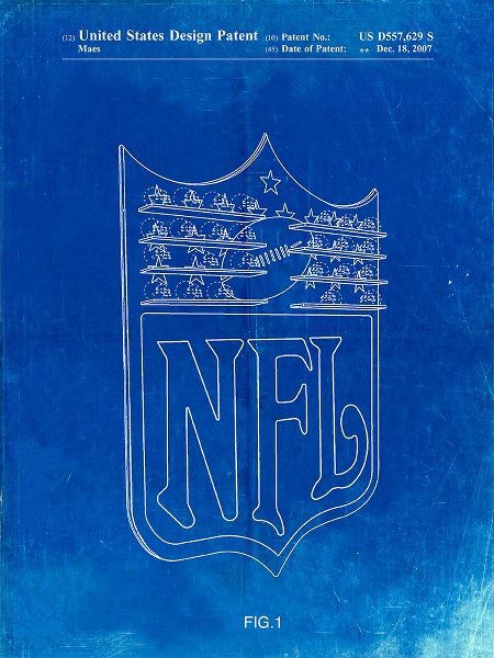 Borders, Cole 아티스트의 PP217-Faded Blueprint NFL Display Patent Poster작품입니다.