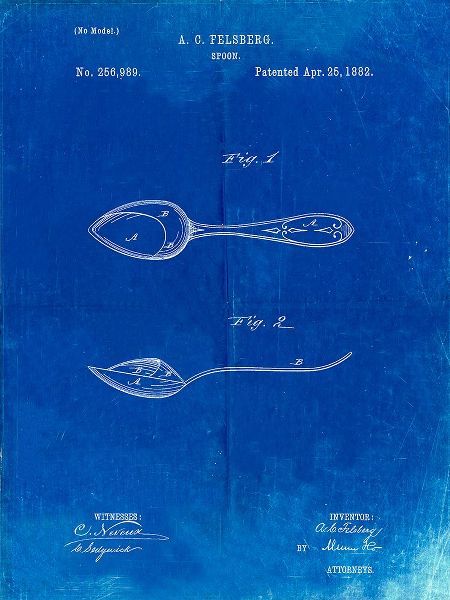 Borders, Cole 아티스트의 PP236-Faded Blueprint Training Spoon Patent Poster작품입니다.