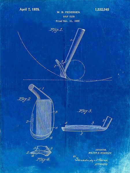 Borders, Cole 아티스트의 PP240-Faded Blueprint Golf Wedge 1923 Patent Poster작품입니다.