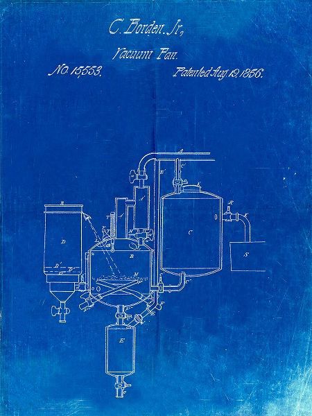 Borders, Cole 아티스트의 PP256-Faded Blueprint Pasteurized Milk Patent Poster작품입니다.