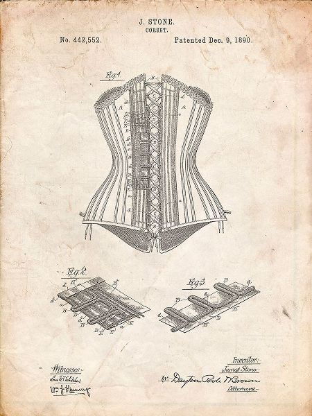 Borders, Cole 아티스트의 PP259-Vintage Parchment Corset Patent Poster작품입니다.