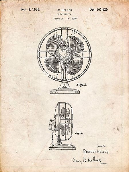 Borders, Cole 아티스트의 PP266-Vintage Parchment Table Fan Patent Poster작품입니다.