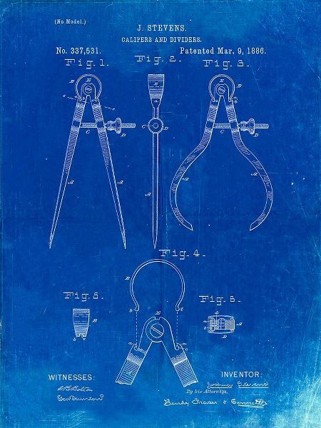 Borders, Cole 아티스트의 PP285-Faded Blueprint Calipers and Dividers Patent Poster작품입니다.