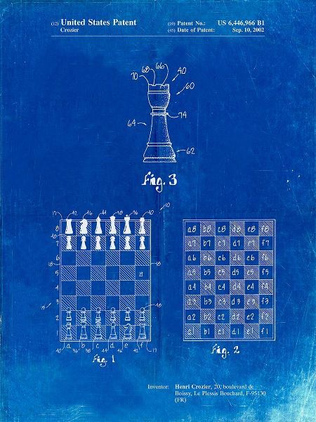 Borders, Cole 아티스트의 PP286-Faded Blueprint Speed Chess Game Patent Poster작품입니다.