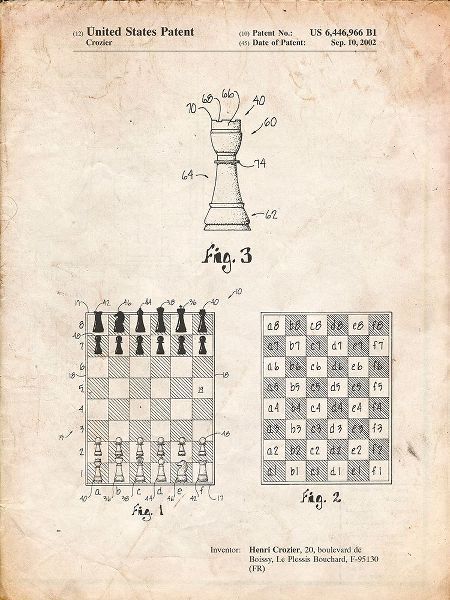 Borders, Cole 아티스트의 PP286-Vintage Parchment Speed Chess Game Patent Poster작품입니다.