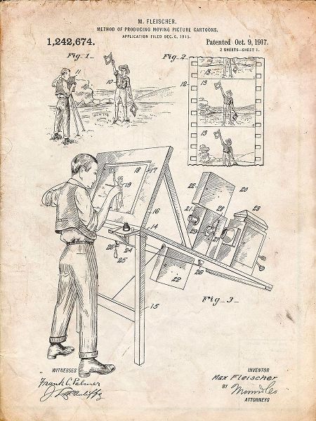 Borders, Cole 아티스트의 PP293-Vintage Parchment Cartoon Method Patent Poster작품입니다.
