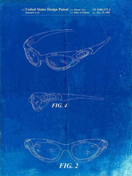 Borders, Cole 아티스트의 PP324-Faded Blueprint Oakley Sunglasses Patent Poster작품입니다.