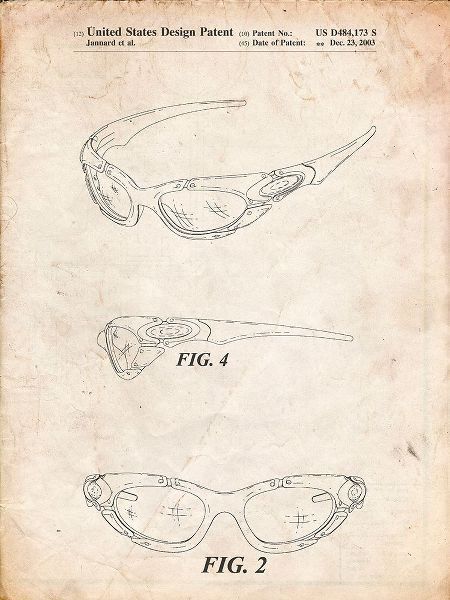 Borders, Cole 아티스트의 PP324-Vintage Parchment Oakley Sunglasses Patent Poster작품입니다.