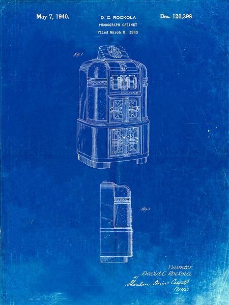 Borders, Cole 아티스트의 PP347-Faded Blueprint Jukebox Patent Poster작품입니다.