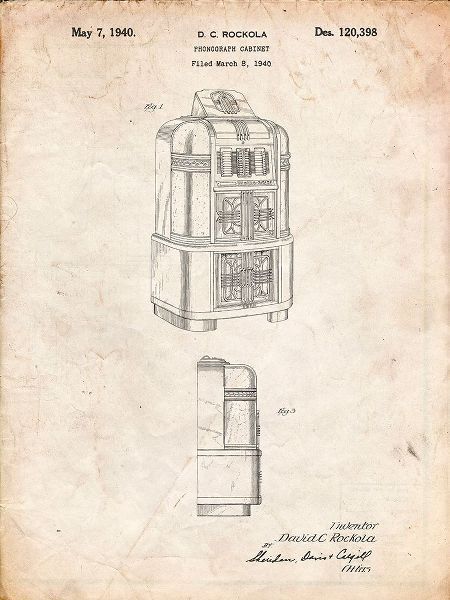 Borders, Cole 아티스트의 PP347-Vintage Parchment Jukebox Patent Poster작품입니다.