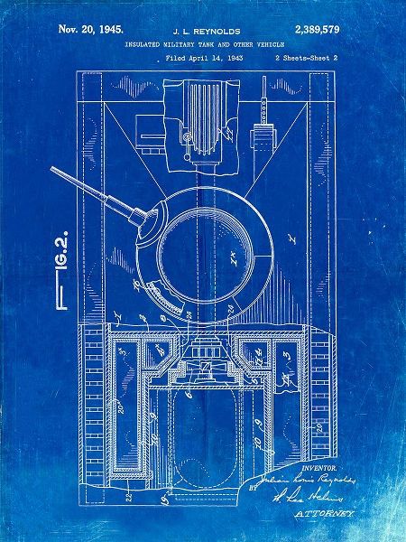 Borders, Cole 아티스트의 PP365-Faded Blueprint Insulated Military Tank Patent Poster작품입니다.