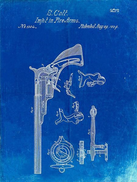 Borders, Cole 아티스트의 PP409-Faded Blueprint Colt Paterson Patent Poster작품입니다.
