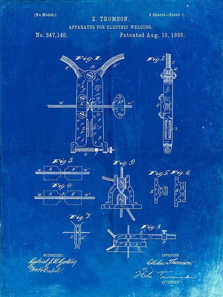 Borders, Cole 아티스트의 PP428-Faded Blueprint Electric Welding Machine 1886 Patent Poster작품입니다.