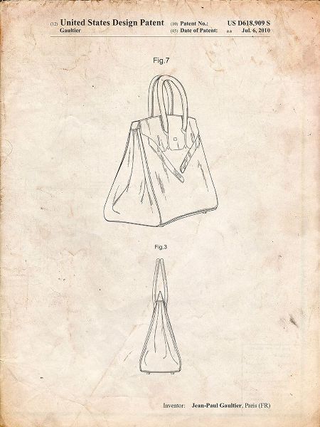 Borders, Cole 아티스트의 PP430-Vintage Parchment Jean Paul Gaultier Handbag Patent Poster작품입니다.