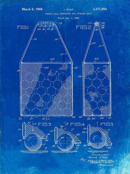 Borders, Cole 아티스트의 PP436-Faded Blueprint Tennis Hopper Patent Poster작품입니다.
