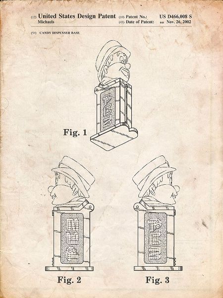 Borders, Cole 아티스트의 PP441-Vintage Parchment Pez Dispenser Patent Poster작품입니다.
