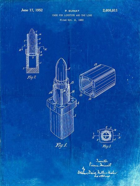 Borders, Cole 아티스트의 PP460-Faded Blueprint Chanel Lipstick Patent Poster작품입니다.