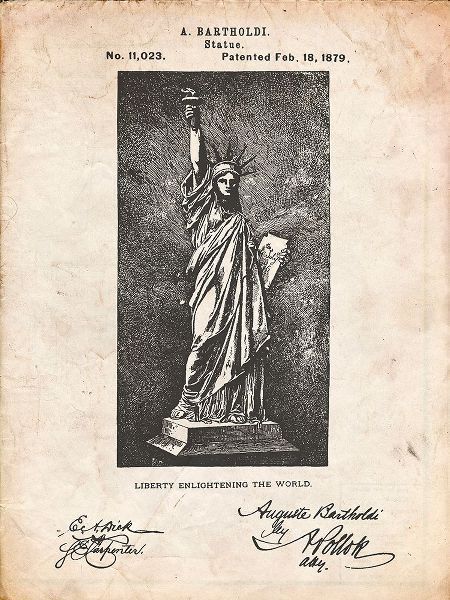 Borders, Cole 아티스트의 PP474-Vintage Parchment Statue Of Liberty Poster작품입니다.