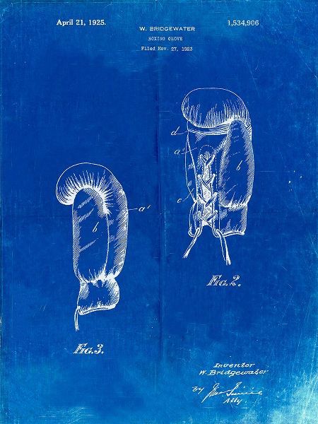 Borders, Cole 아티스트의 PP517-Faded Blueprint Boxing Glove 1925 Patent Poster작품입니다.