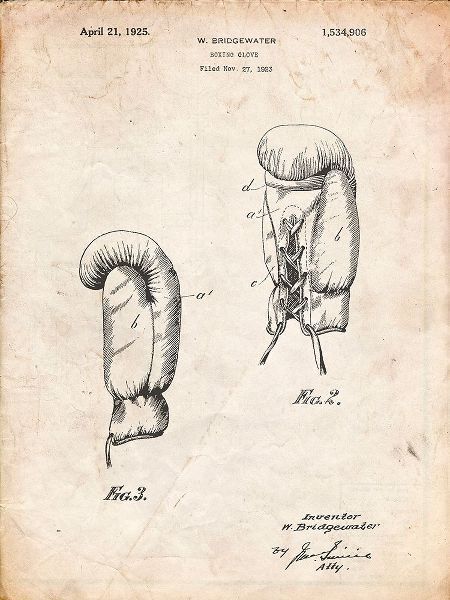Borders, Cole 아티스트의 PP517-Vintage Parchment Boxing Glove 1925 Patent Poster작품입니다.