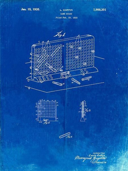 Borders, Cole 아티스트의 PP519-Faded Blueprint Battleship Game Patent Poster작품입니다.
