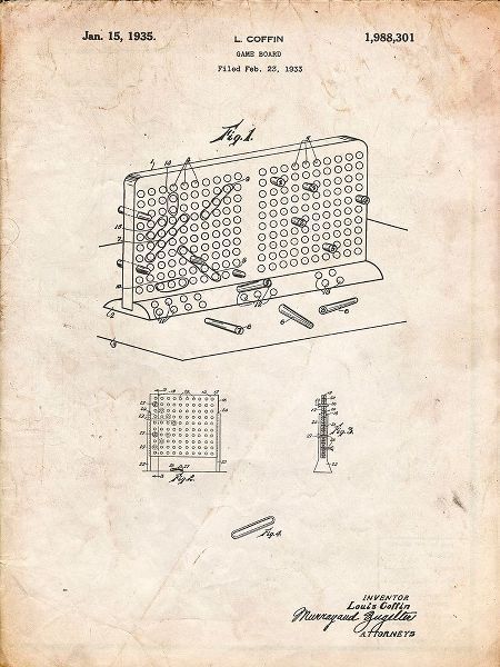 Borders, Cole 아티스트의 PP519-Vintage Parchment Battleship Game Patent Poster작품입니다.