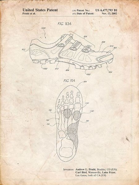 Borders, Cole 아티스트의 PP527-Vintage Parchment Cycling Shoes Patent Poster작품입니다.