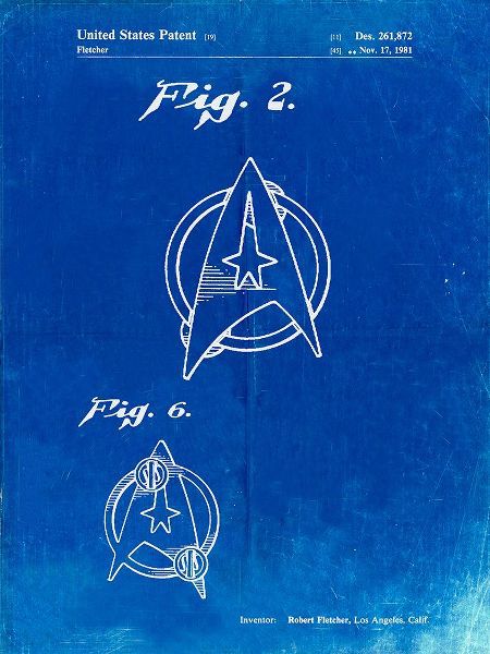 Borders, Cole 아티스트의 PP544-Faded Blueprint Star Trek Star Fleet Insignia Patent Poster작품입니다.