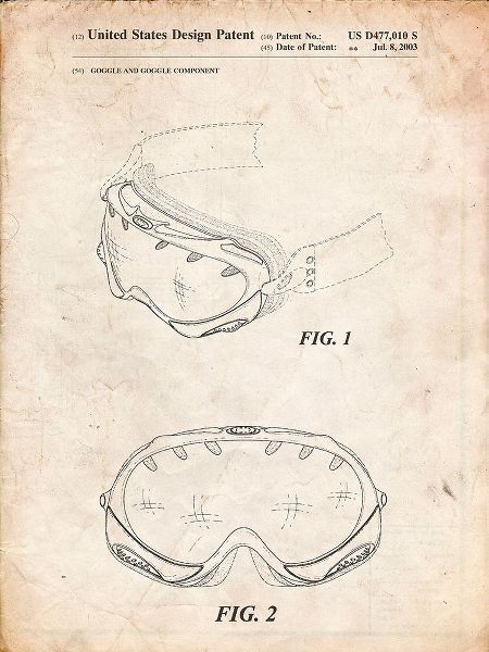 Borders, Cole 아티스트의 PP554-Vintage Parchment Ski Goggles Patent Poster작품입니다.