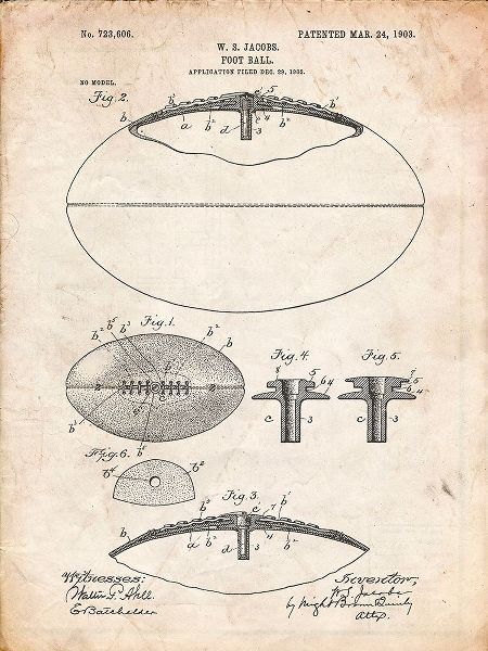 Borders, Cole 아티스트의 PP601-Vintage Parchment Football Game Ball 1902 Patent Poster작품입니다.