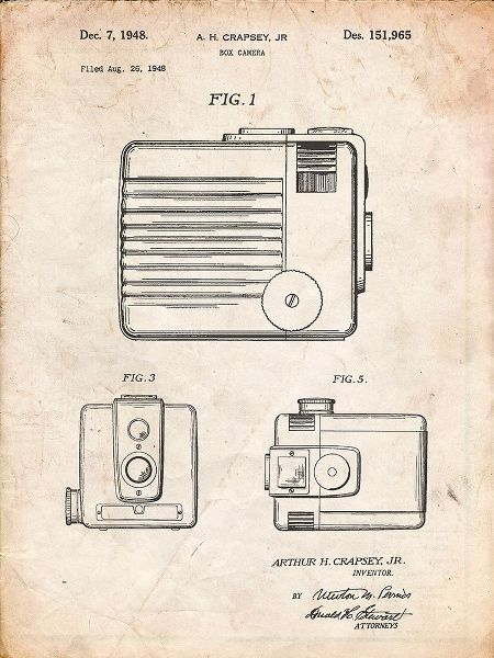 Borders, Cole 아티스트의 PP606-Vintage Parchment Kodak Brownie Hawkeye Patent Poster작품입니다.