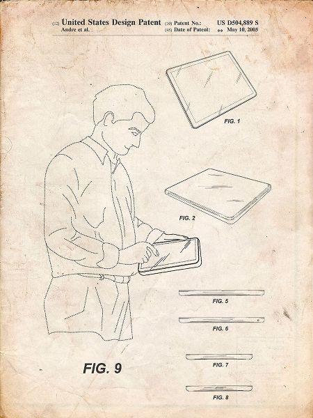 Borders, Cole 아티스트의 PP614-Vintage Parchment iPad Design 2005 Patent Poster작품입니다.