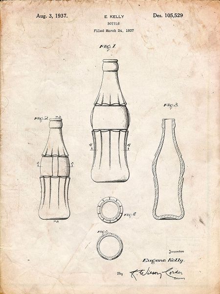 Borders, Cole 아티스트의 PP626-Vintage Parchment D-Patent Coke Bottle Patent Poster작품입니다.