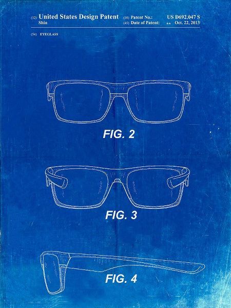 Borders, Cole 아티스트의 PP640-Faded Blueprint Two Face Prizm Oakley Sunglasses Patent Poster작품입니다.