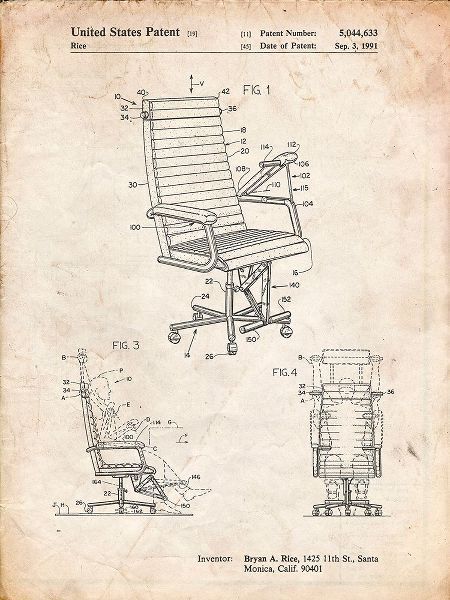 Borders, Cole 아티스트의 PP648-Vintage Parchment Exercising Office Chair Patent Poster작품입니다.