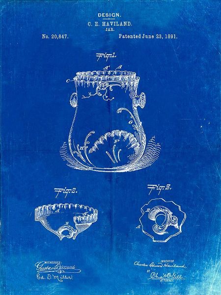 Borders, Cole 아티스트의 PP660-Faded Blueprint Kitchen Jar Pitcher Poster작품입니다.