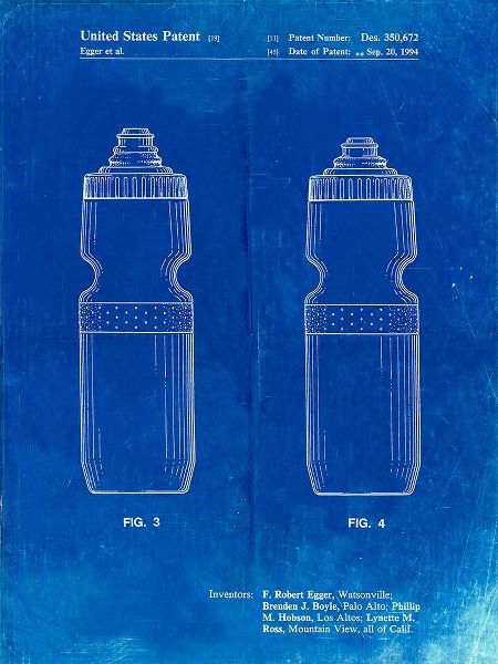 Borders, Cole 아티스트의 PP669-Faded Blueprint Cycling Water Bottle Patent Poster작품입니다.