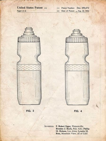Borders, Cole 아티스트의 PP669-Vintage Parchment Cycling Water Bottle Patent Poster작품입니다.